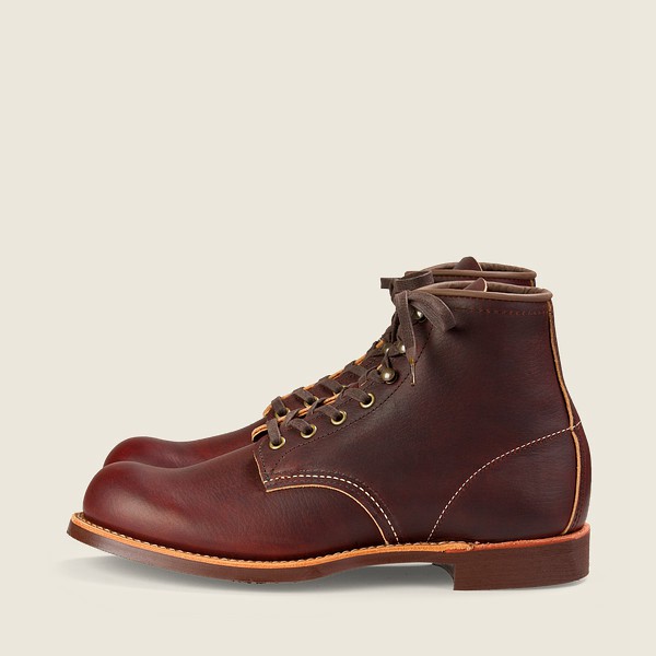 Red Wing Heritage Boots Dark Brown - Red Wing Mens Blacksmith - 6-inch Oil-slick Leather - QNTJO-085